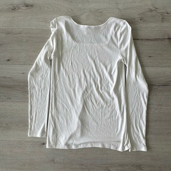 41‎ Hawthorn Garcelle Soft Square Fitted Rib Knit Top White M NWOT - Picture 3 of 4